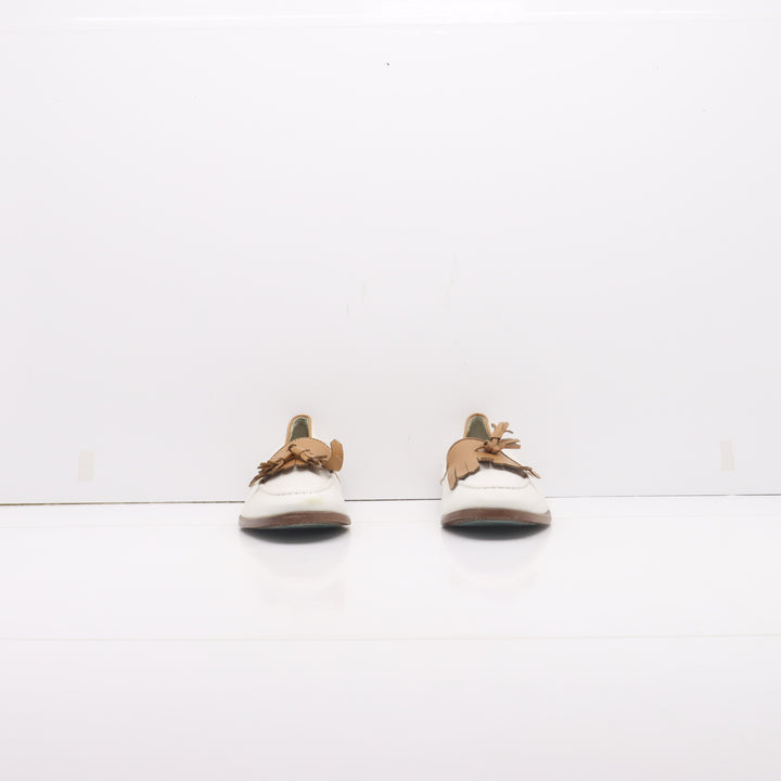 Bottega "Milano" Mocassino Panna e Marrone Eur 37 Donna Hand Made