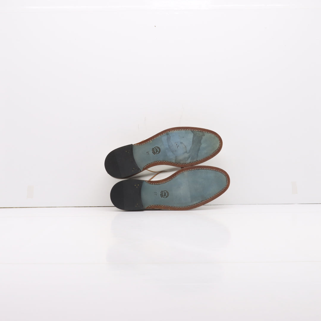 Bottega "Milano" Mocassino Panna e Marrone Eur 37 Donna Hand Made
