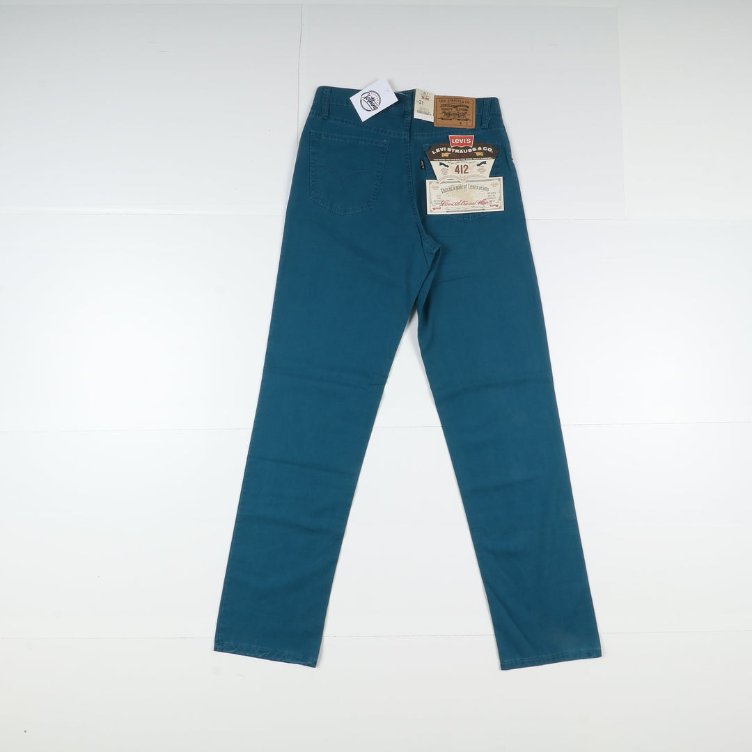 Levi's 412 Semi-Loose Fit Jeans W31 Blu Unisex Vita Alta Dead Stock* w/Tags