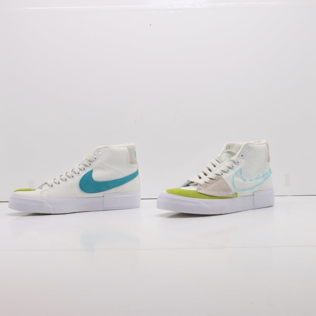Nike SB Blazer Mid Edge Bianche, Verdi e Azzurre Eur 39 Uomo