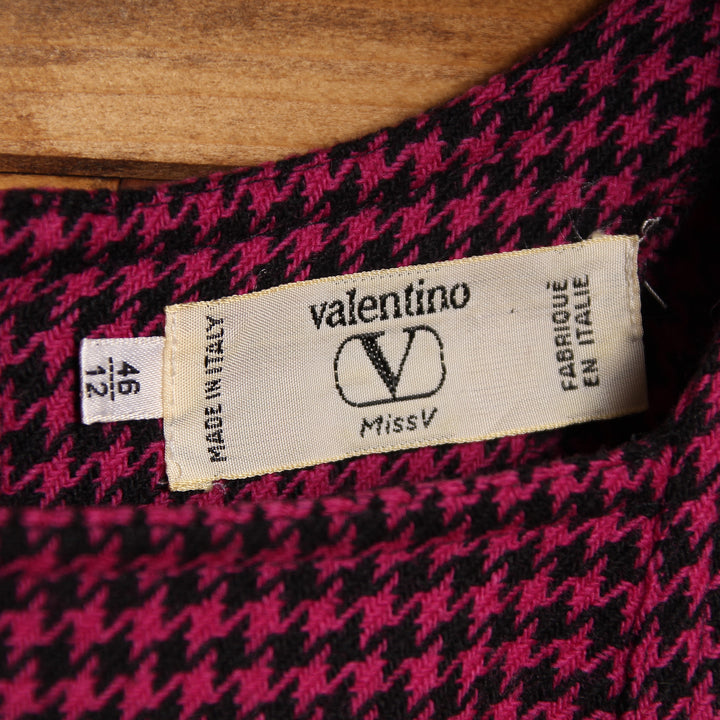 Valentino Miss V Abito Longuette Vintage 80' Viola e Nero Taglia 46 Donna