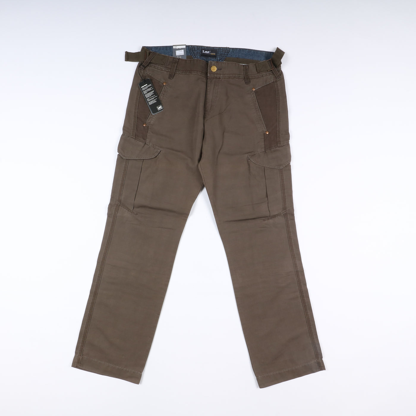 Lee Cay Work Pant W36 L34 Verde Uomo Vita Alta Dead Stock w/Tags