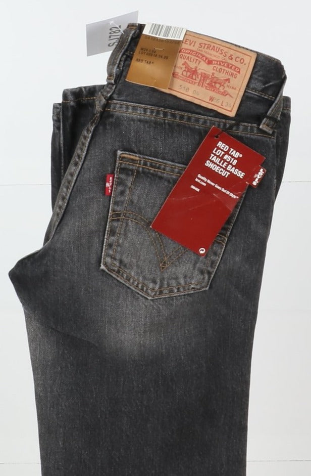 Levi s 518 Low Rise Shoecut a Zampa Jeans W26 L34 Nero Donna Vita Bass Vintage Clothing Shop