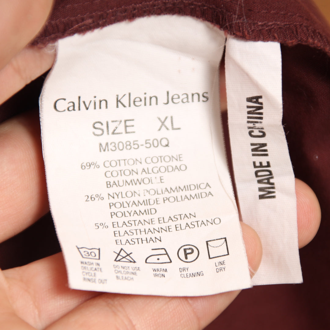 Camicia Calvin Klein Jeans Bordeaux Taglia XL Uomo