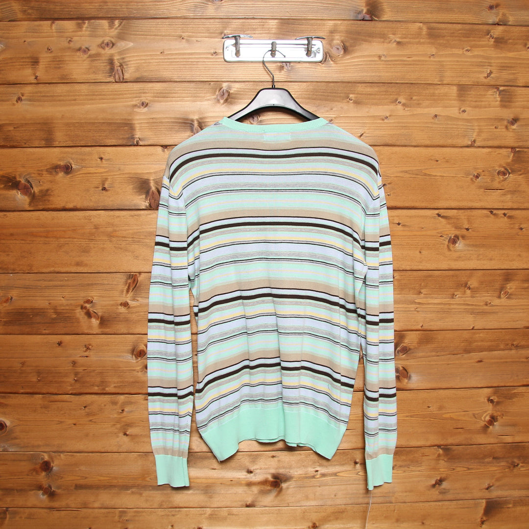 Maglione Guess Verde a Righe Taglia L Donna
