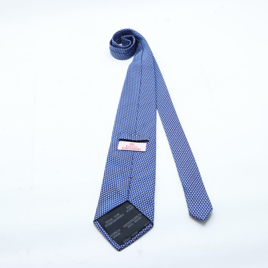 Egon Furstenberg Cravatta Celeste e Blu in Seta Uomo