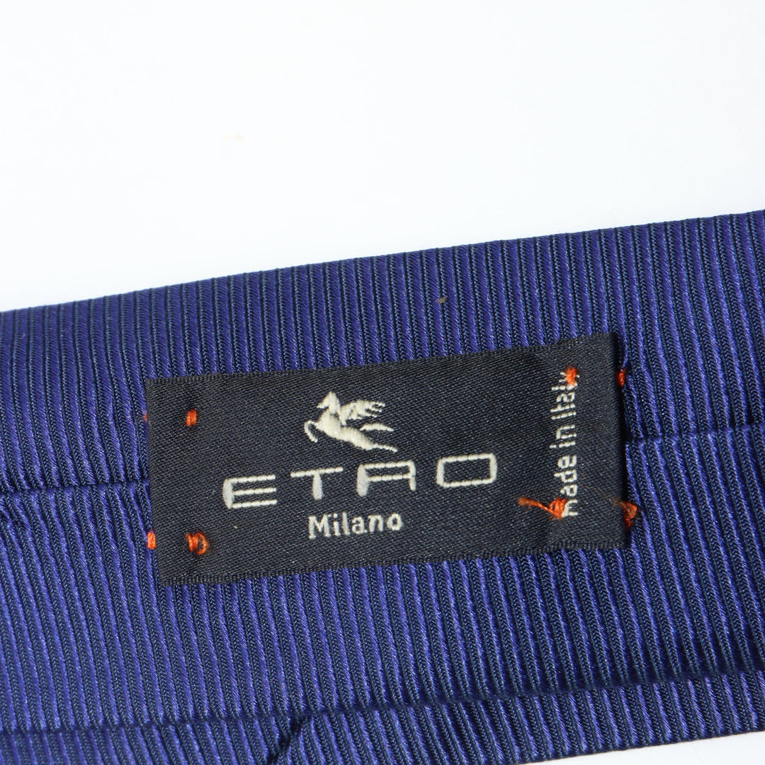 Etro Milano Cravatta Blu in Seta Uomo