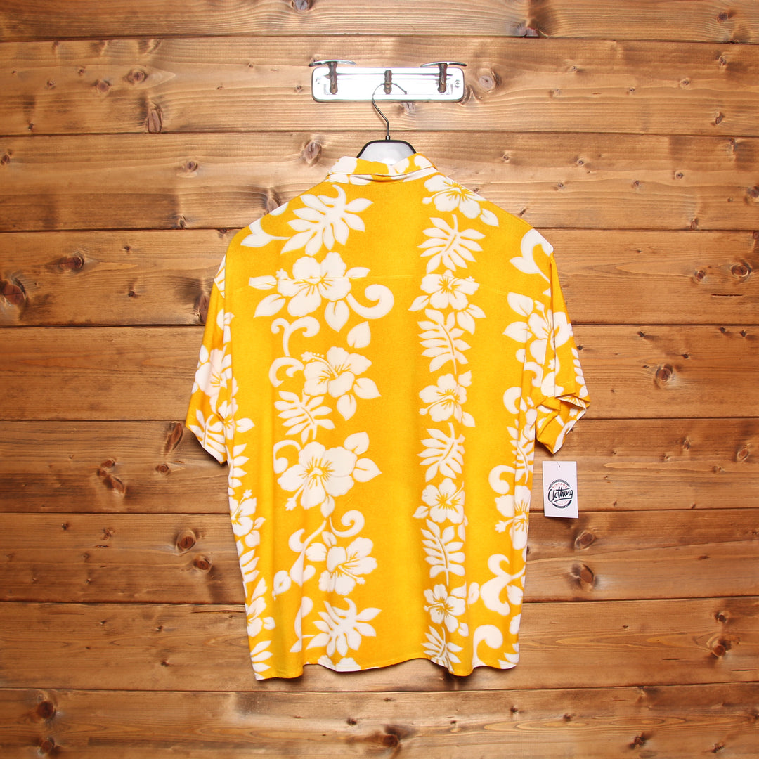 Camicia Hawaiana Giallo e Bianco Uomo