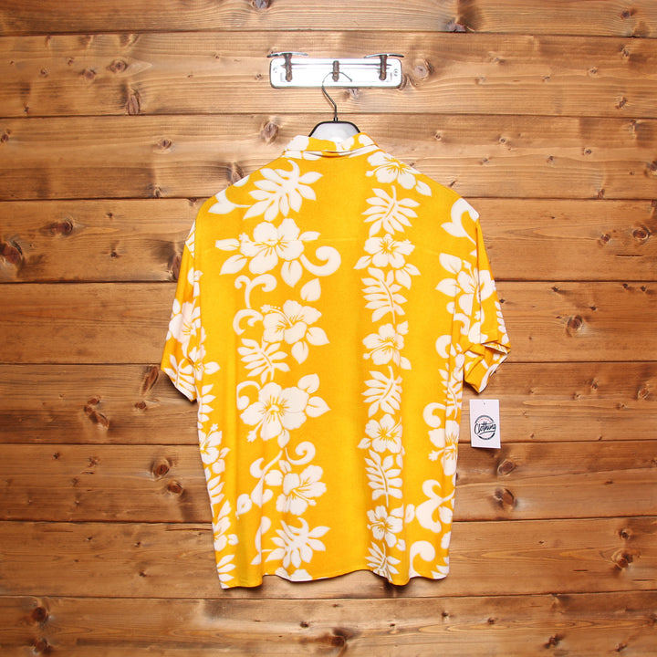 Camicia Hawaiana Giallo e Bianco Uomo