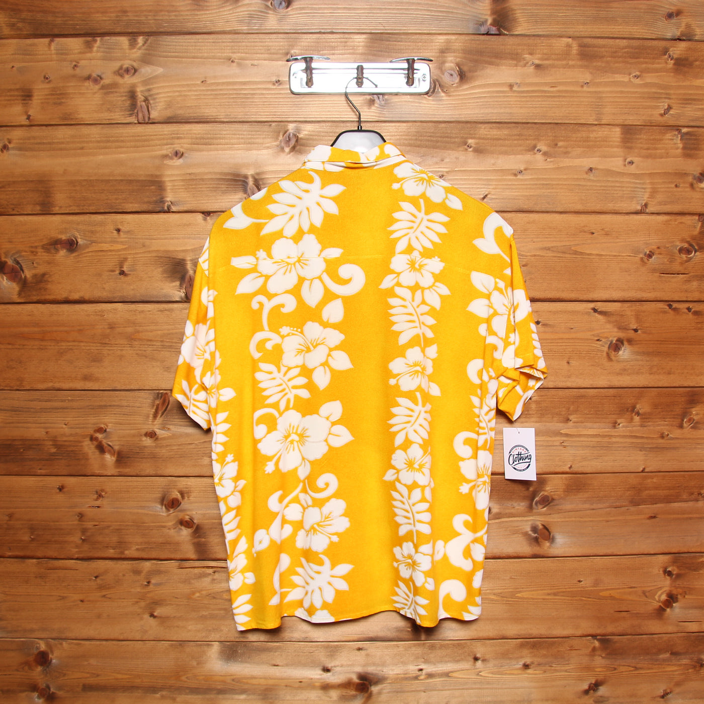 Camicia Hawaiana Giallo e Bianco Uomo