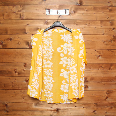Camicia Hawaiana Giallo e Bianco Uomo