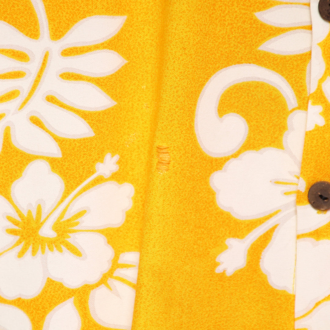 Camicia Hawaiana Giallo e Bianco Uomo