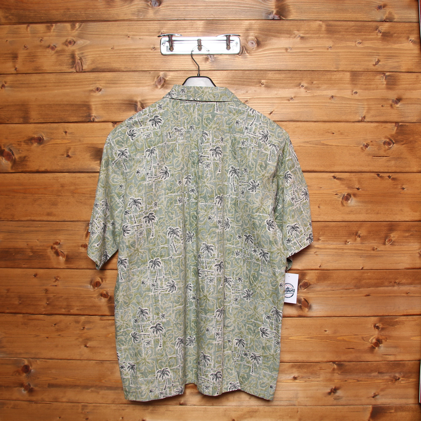 Camicia Hawaiana Go Barefoot Verde con Fantasia Taglia XL Uomo Made in USA