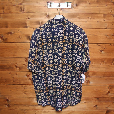 Camicia Hawaiana Adesso Sportivo Blu con Fantasia Taglia L Uomo Made in USA