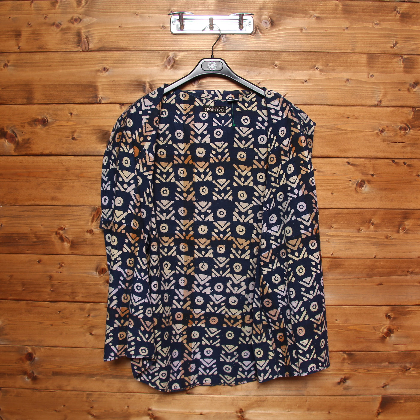 Camicia Hawaiana Adesso Sportivo Blu con Fantasia Taglia L Uomo Made in USA