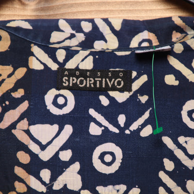 Camicia Hawaiana Adesso Sportivo Blu con Fantasia Taglia L Uomo Made in USA