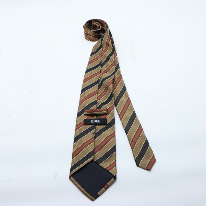 Hugo Boss Cravatta Multicolore a Righe in Seta Uomo