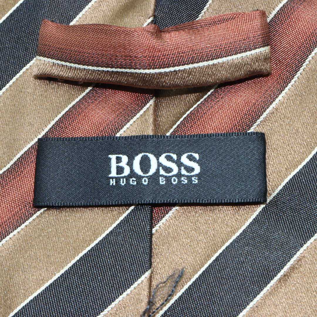 Hugo Boss Cravatta Multicolore a Righe in Seta Uomo