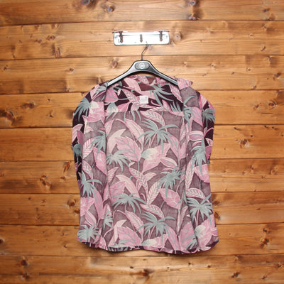 Camicia Hawaiana National Shirt Rosa con Fantasia Taglia S Uomo Made in USA
