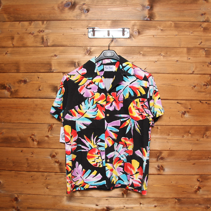 Camicia Hawaiana Bai Nani Nero con Fantasia Uomo Made in Hawaii