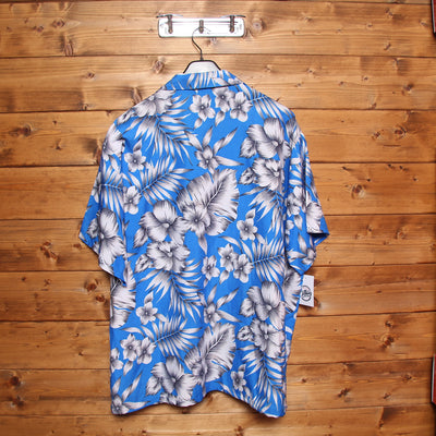 Camicia Hawaiana Caribbean Blu con Fantasia Taglia XXL Uomo