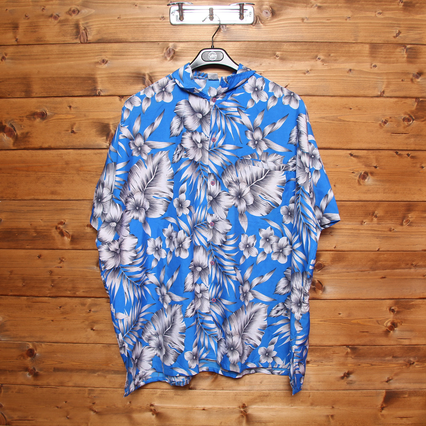 Camicia Hawaiana Caribbean Blu con Fantasia Taglia XXL Uomo