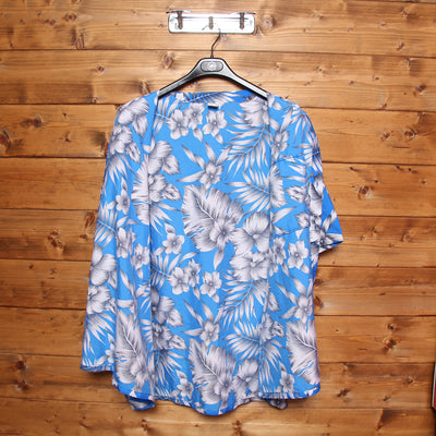 Camicia Hawaiana Caribbean Blu con Fantasia Taglia XXL Uomo