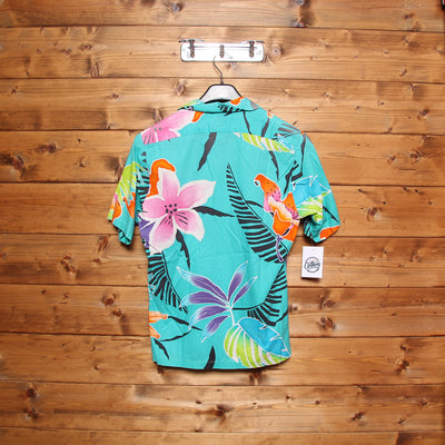 Camicia Hawaiana Surf Line Azzurro con Fantasia Taglia S Uomo
