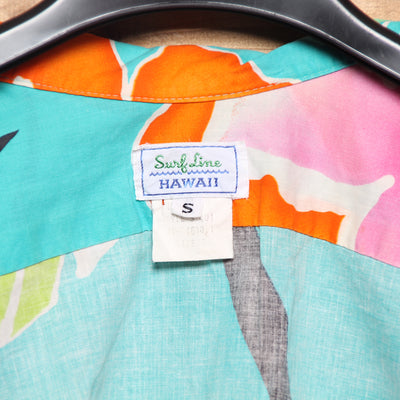 Camicia Hawaiana Surf Line Azzurro con Fantasia Taglia S Uomo
