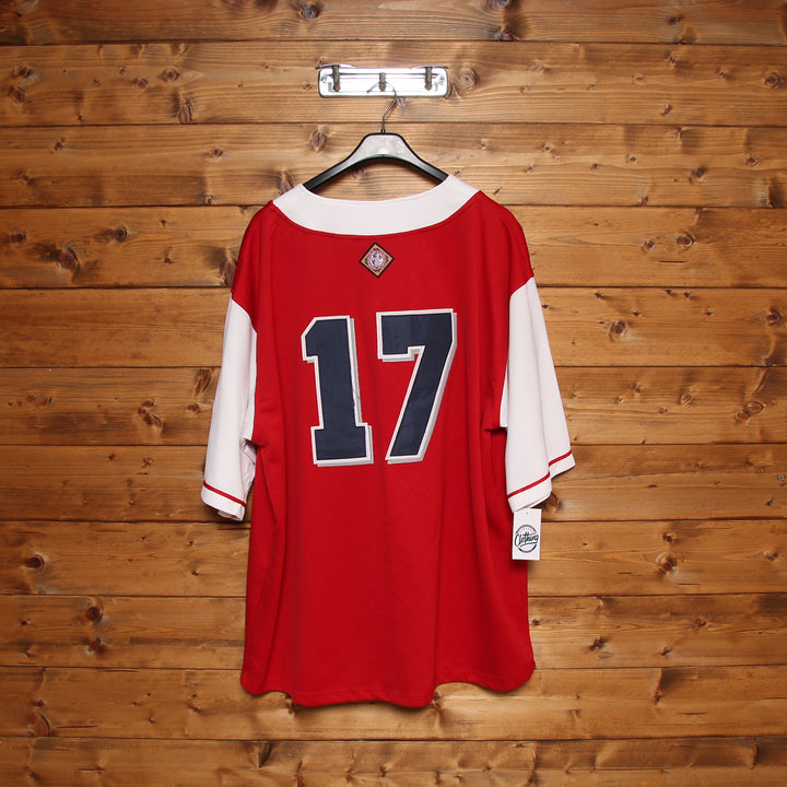 NLBM Maglia da Baseball New York Cubans Rossa e Bianca Taglia XXL Uomo Made in Korea