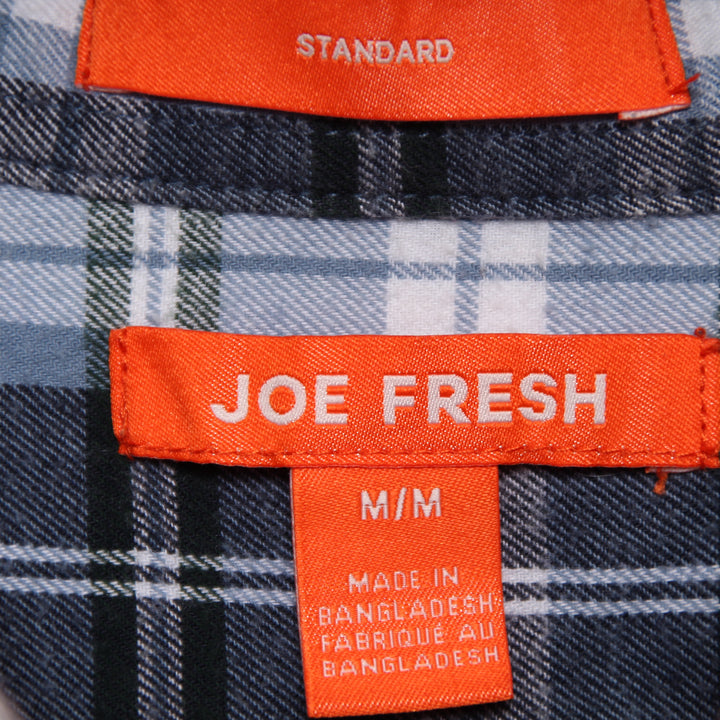 Joe Fresh Camicia Casual Vintage Blu a Quadri Taglia M Uomo