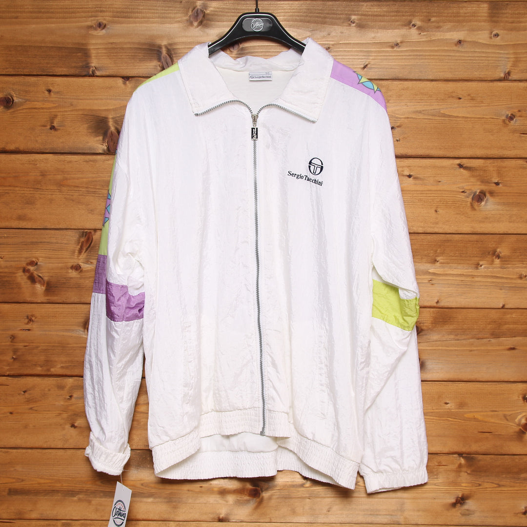 Sergio Tacchini Track Top Vintage 80' Bianco Taglia 50 Uomo