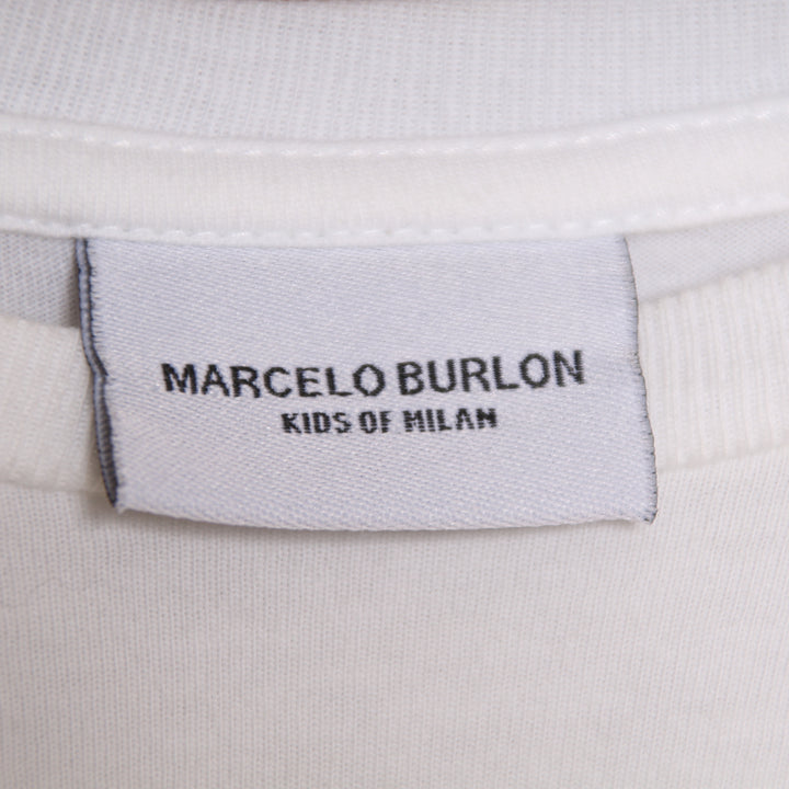 Marcelo Burlon Maglietta a Maniche Lunghe Bianca Taglia M Bambino