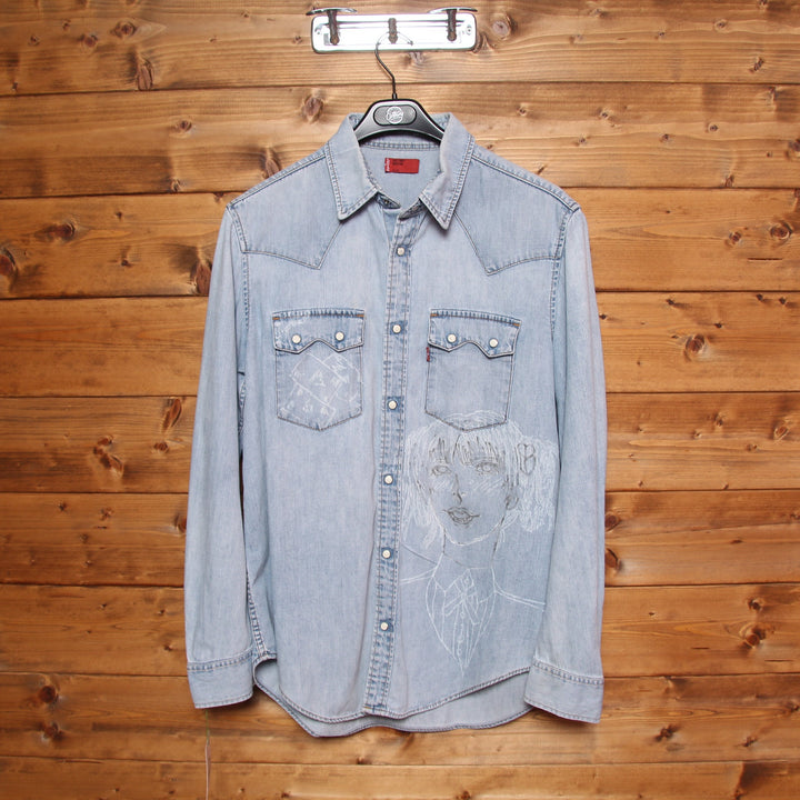 Camicia di Jeans Levi's Red Tab Denim con Disegno Taglia M Uomo