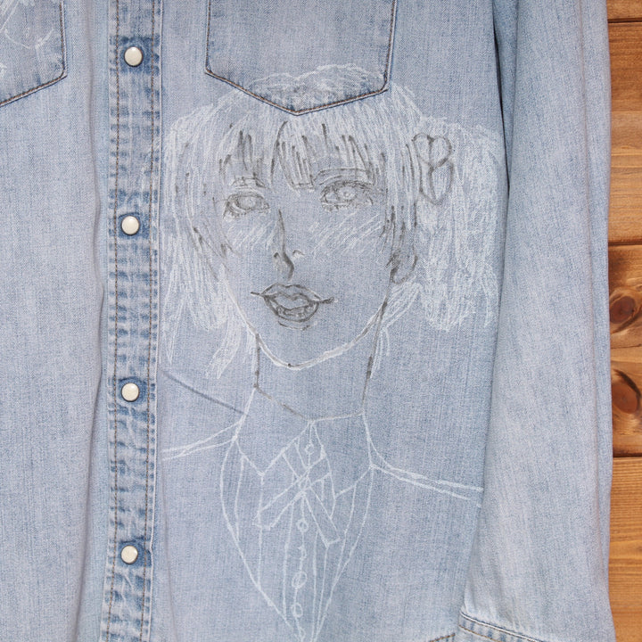 Camicia di Jeans Levi's Red Tab Denim con Disegno Taglia M Uomo