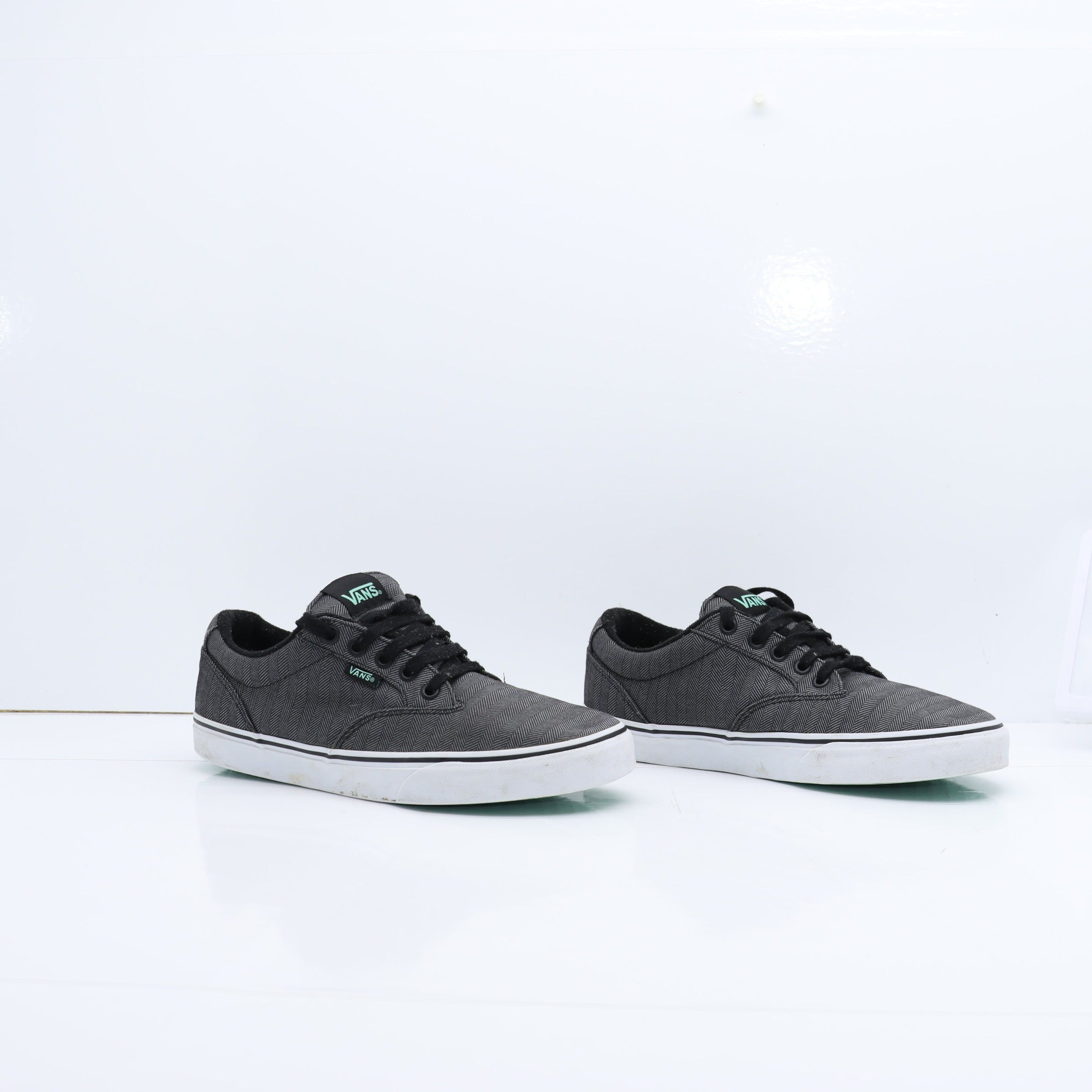 Vans Atwood Basse Grigio e Nero Spina di Pesce Eur 40.5 Uomo Vintage Clothing Shop