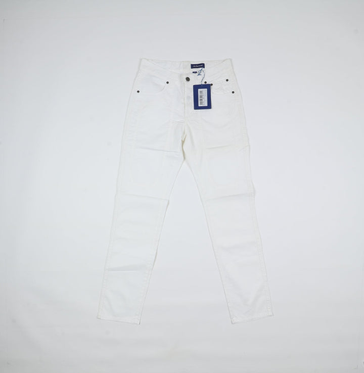 Jeckerson Pantalone Comfort Fit Bianco W30 Donna Deadstock w/Tags