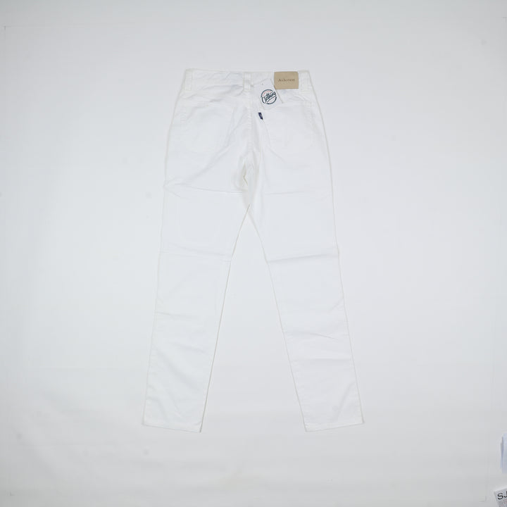 Jeckerson Pantalone Comfort Fit Bianco W30 Donna Deadstock w/Tags