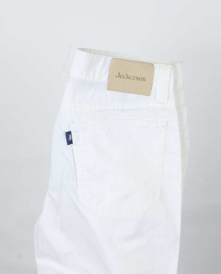 Jeckerson Pantalone Comfort Fit Bianco W30 Donna Deadstock w/Tags