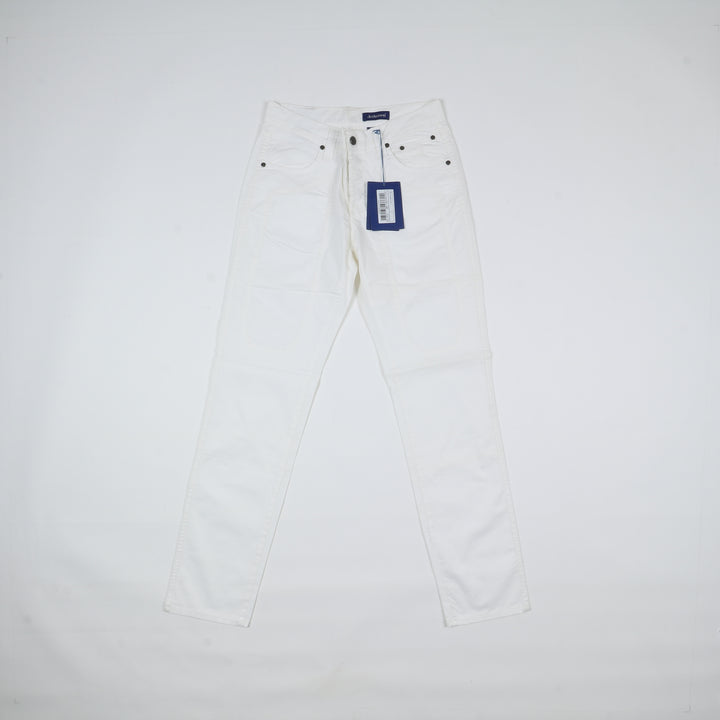 Jeckerson Pantalone Comfort Fit Bianco W32 Unisex Deadstock w/Tags