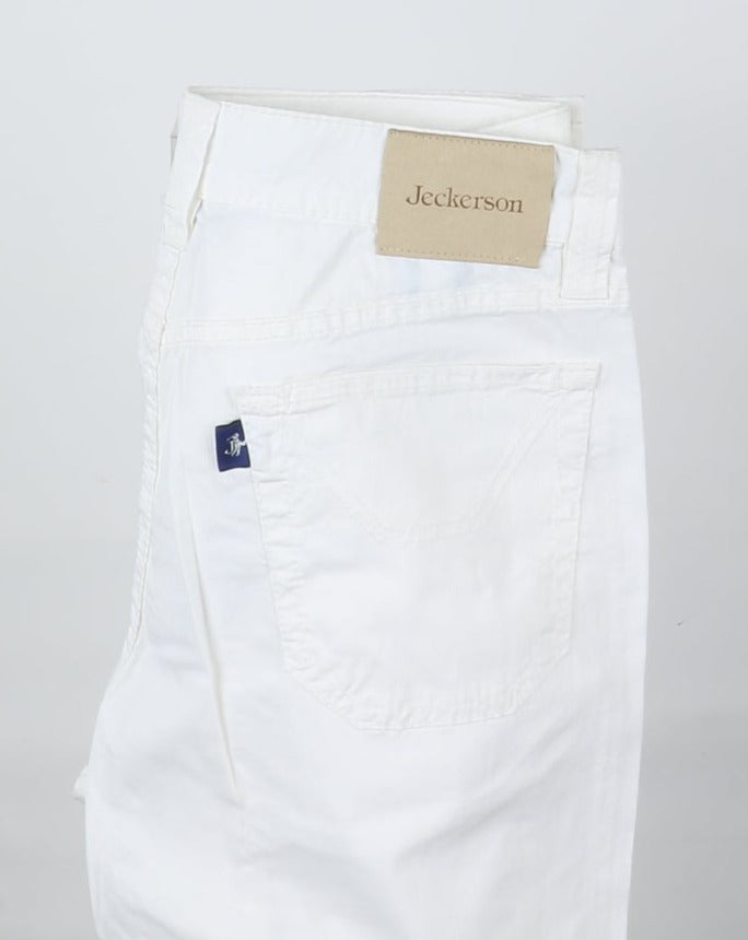 Jeckerson Pantalone Comfort Fit Bianco W32 Unisex Deadstock w/Tags