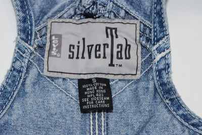 Levi's Silver Tab Salopette Short di Jeans Denim Taglia S Unisex