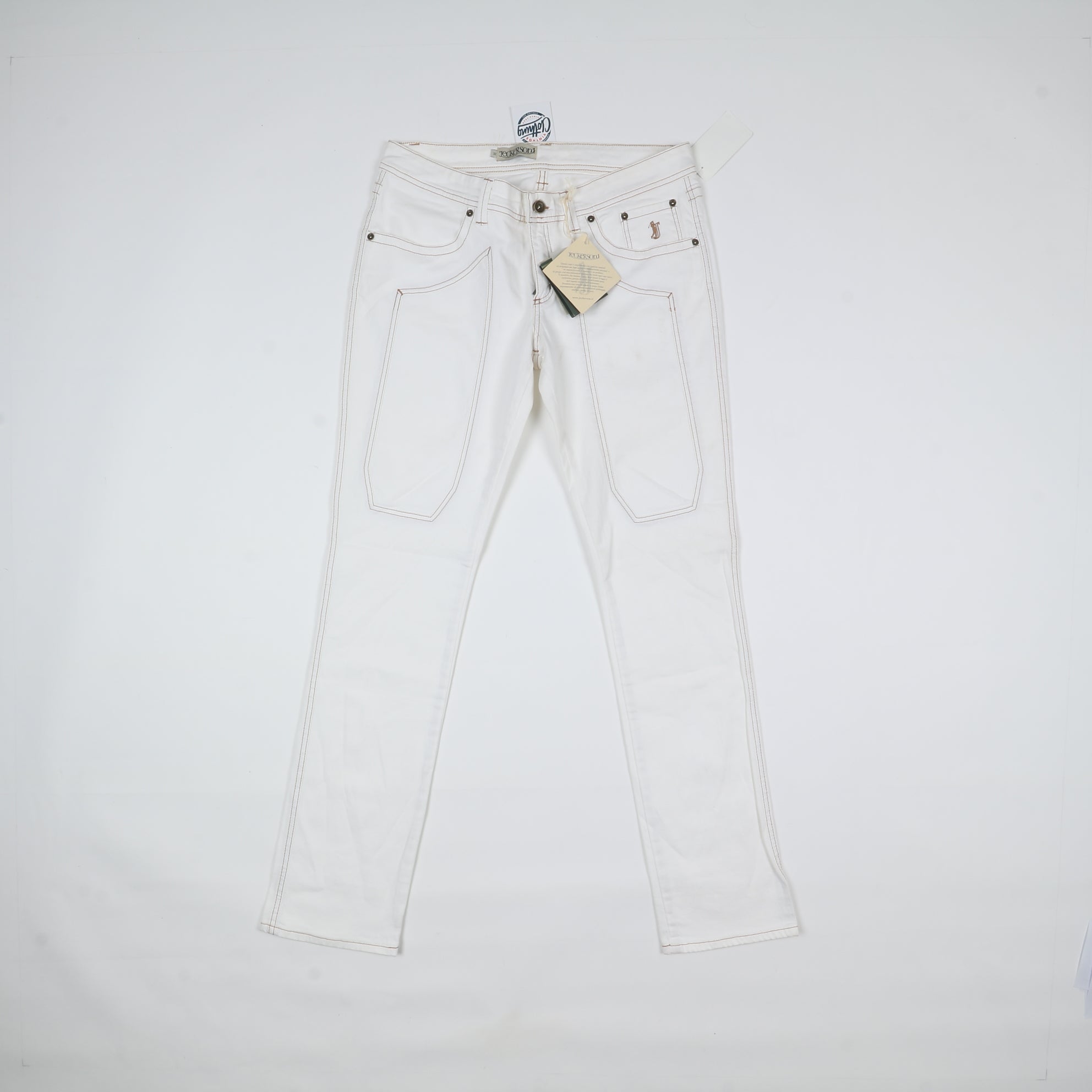 Jeckerson Pantalone Bianco W32 Donna Deadstock W Tags Vintage Clothing Shop