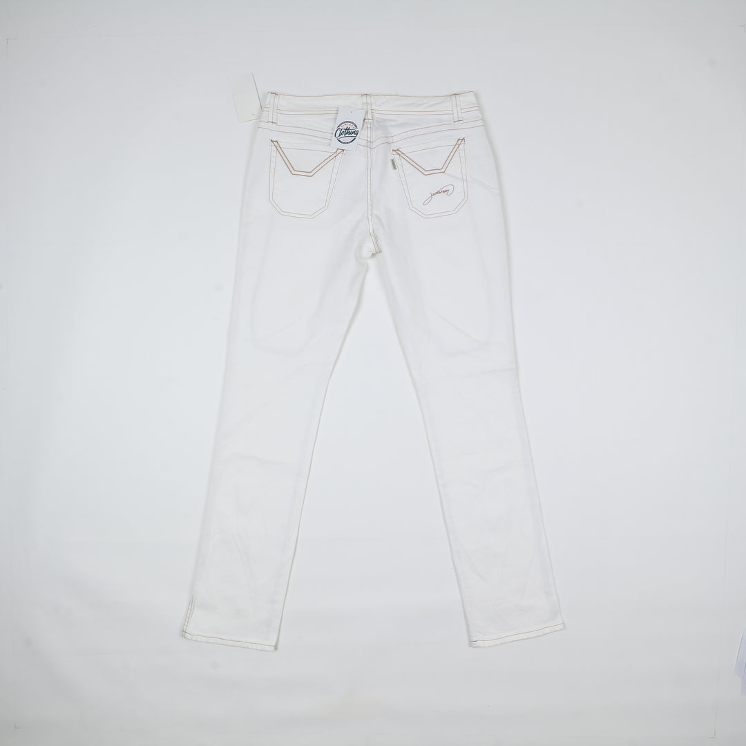 Jeckerson Pantalone Bianco W32 Donna Deadstock W/Tags