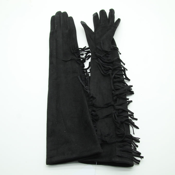 Guanti Neri con Frange Donna Deadstock w/Tags