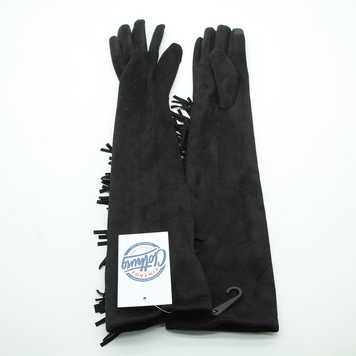 Guanti Neri con Frange Donna Deadstock w/Tags
