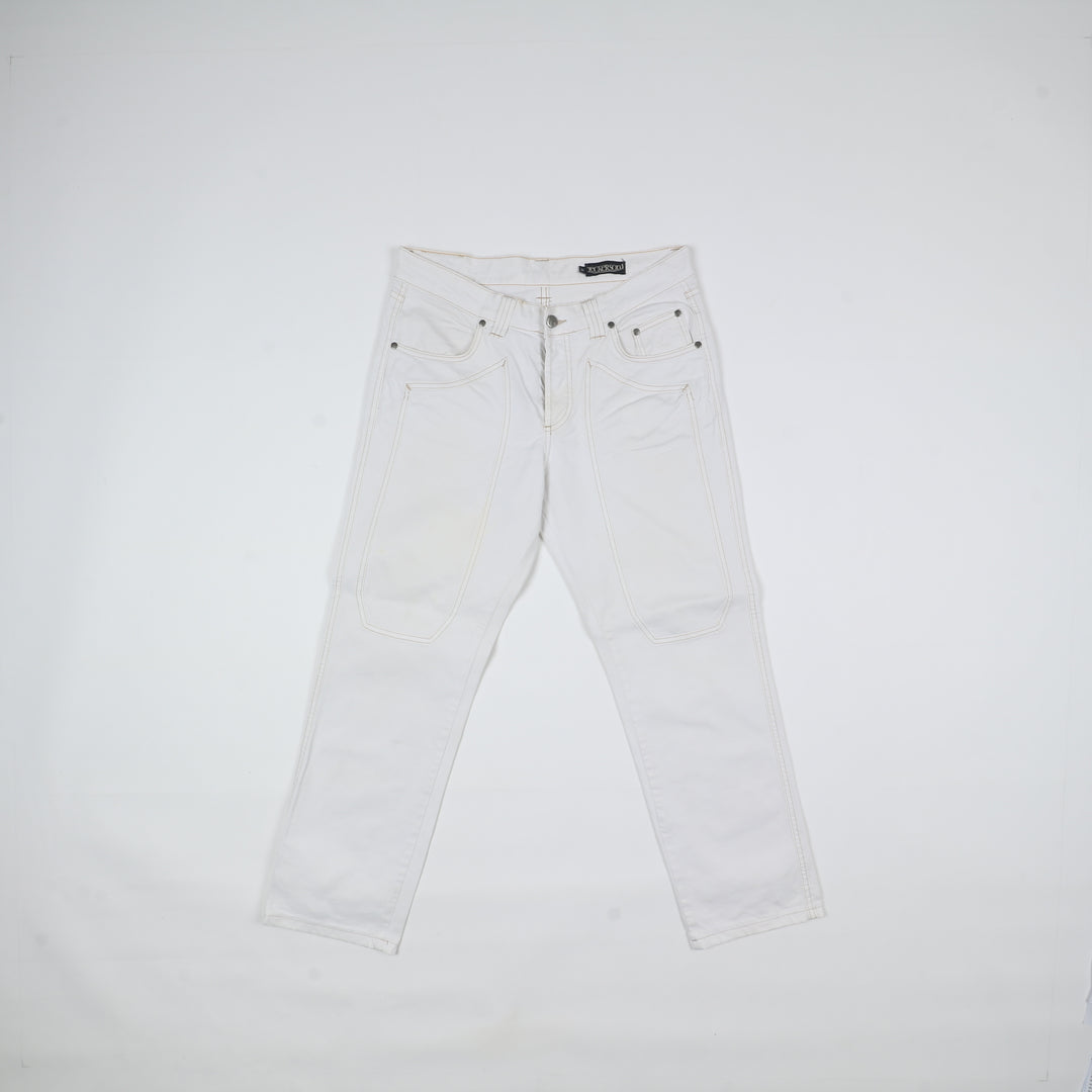 Jeckerson Pantalone Bianco W34 Unisex