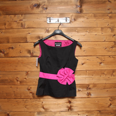 Moschino Corpetto Nero e Fucsia Taglia 38 Donna
