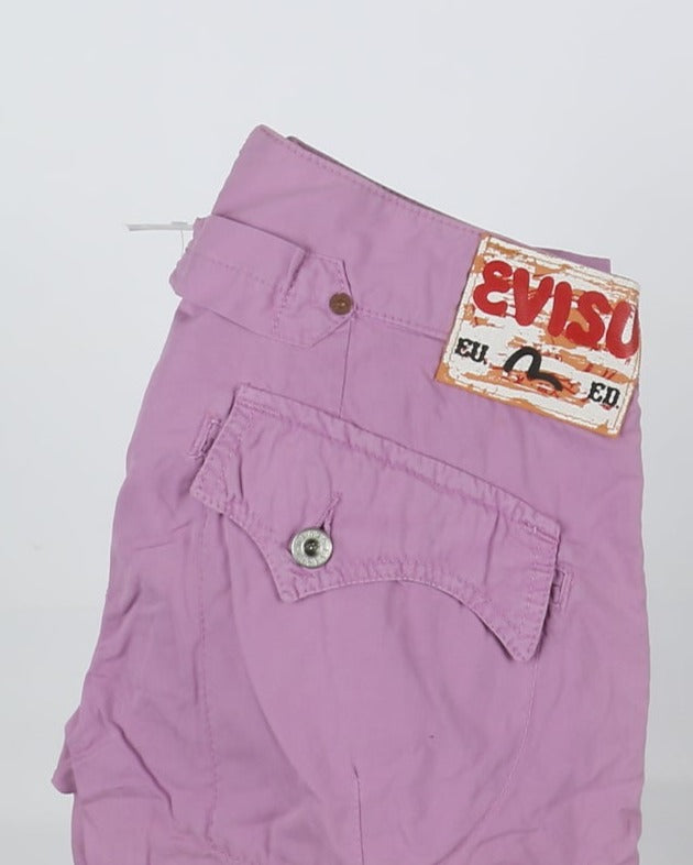 Evisu Jeans Capri Martingala Vintage Viola Taglia W30 Donna Deadstock