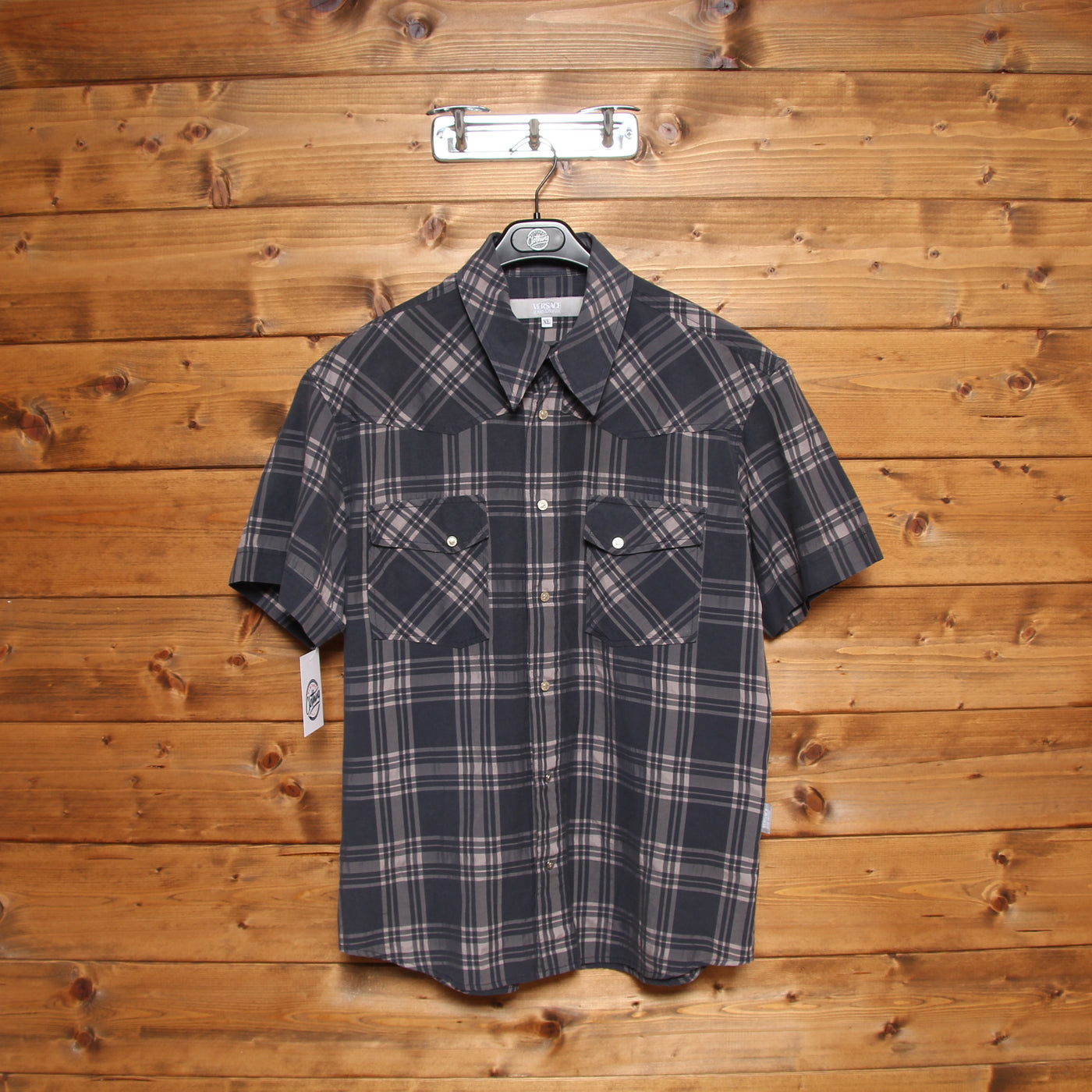 Versace Jeans Couture Camicia Grigio a Quadri Taglia XL Uomo